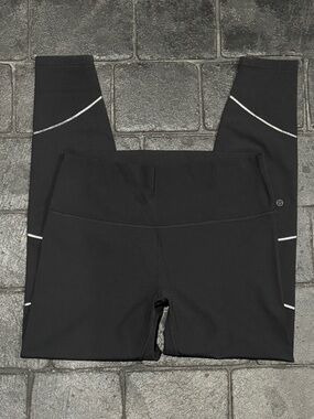 Lululemon Wunder under high rise tight 28” ray black reflective size 12